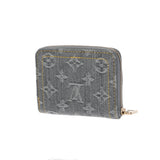 LOUIS VUITTON ルイヴィトン モノグラムデニム ジッピーコインパース グレー M14277 レディース モノグラムデニム コインケース Aランク 中古 銀蔵