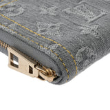 LOUIS VUITTON ルイヴィトン モノグラムデニム ジッピーコインパース グレー M14277 レディース モノグラムデニム コインケース Aランク 中古 銀蔵