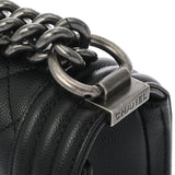 CHANEL シャネル ボーイシャネル スモールハンドバッグ 20cm ブラック A67085 レディース キャビアスキン ショルダーバッグ Aランク 中古 銀蔵