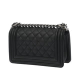 CHANEL シャネル ボーイシャネル スモールハンドバッグ 20cm ブラック A67085 レディース キャビアスキン ショルダーバッグ Aランク 中古 銀蔵