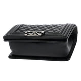 CHANEL シャネル ボーイシャネル スモールハンドバッグ 20cm ブラック A67085 レディース キャビアスキン ショルダーバッグ Aランク 中古 銀蔵