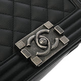 CHANEL シャネル ボーイシャネル スモールハンドバッグ 20cm ブラック A67085 レディース キャビアスキン ショルダーバッグ Aランク 中古 銀蔵