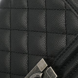 CHANEL シャネル ボーイシャネル スモールハンドバッグ 20cm ブラック A67085 レディース キャビアスキン ショルダーバッグ Aランク 中古 銀蔵