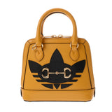 GUCCI グッチ ミニ トップハンドルバッグ アディダスコラボ ホースビット1955 イエロー/ブラック 677212 レディース カーフ ハンドバッグ Aランク 中古 銀蔵