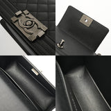 CHANEL シャネル ボーイシャネル ハンドバッグ 20cm ブラック A67085 レディース キャビアスキン ショルダーバッグ Aランク 中古 銀蔵