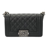 CHANEL シャネル ボーイシャネル ハンドバッグ 20cm ブラック A67085 レディース キャビアスキン ショルダーバッグ Aランク 中古 銀蔵