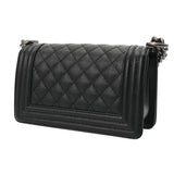 CHANEL シャネル ボーイシャネル ハンドバッグ 20cm ブラック A67085 レディース キャビアスキン ショルダーバッグ Aランク 中古 銀蔵
