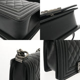 CHANEL シャネル ボーイシャネル ハンドバッグ 20cm ブラック A67085 レディース キャビアスキン ショルダーバッグ Aランク 中古 銀蔵