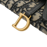 CHRISTIAN DIOR クリスチャンディオール サドル チェーンポーチ スモール ブルー S5614CTZZQ_M928 レディース オブリークジャガードキャンバス チェーンウォレット ABランク 中古 銀蔵