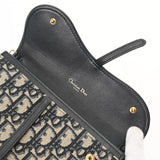 CHRISTIAN DIOR クリスチャンディオール サドル チェーンポーチ スモール ブルー S5614CTZZQ_M928 レディース オブリークジャガードキャンバス チェーンウォレット ABランク 中古 銀蔵