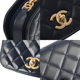 CHANEL シャネル マトラッセ ミニメッセンジャーバッグ ネイビー AS3396 ユニセックス シャイニーカーフスキン メッセンジャーバッグ Aランク 中古 銀蔵