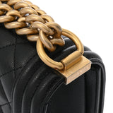 CHANEL シャネル ボーイシャネル スモールハンドバッグ 20cm ブラック A67085 レディース キャビアスキン ショルダーバッグ Aランク 中古 銀蔵