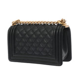 CHANEL シャネル ボーイシャネル スモールハンドバッグ 20cm ブラック A67085 レディース キャビアスキン ショルダーバッグ Aランク 中古 銀蔵