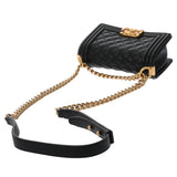 CHANEL シャネル ボーイシャネル スモールハンドバッグ 20cm ブラック A67085 レディース キャビアスキン ショルダーバッグ Aランク 中古 銀蔵