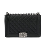 CHANEL シャネル ボーイシャネル チェーンショルダー 25cm ブラック A67086 レディース キャビアスキン ショルダーバッグ ABランク 中古 銀蔵