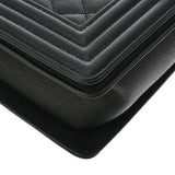CHANEL シャネル ボーイシャネル チェーンショルダー 25cm ブラック A67086 レディース キャビアスキン ショルダーバッグ ABランク 中古 銀蔵
