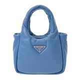 PRADA プラダ パテッド MINIトートバッグ 2WAY ブルー 1BA359 レディース レザー ハンドバッグ Aランク 中古 銀蔵