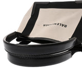 BALENCIAGA バレンシアガ ネイビーカバス S ホワイト/ブラック 339933 レディース キャンバス レザー ハンドバッグ ABランク 中古 銀蔵