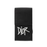CHRISTIAN DIOR クリスチャンディオール フォンホルダー DIOR×Stussy ブラック レディース グレインレザー ショルダーバッグ Aランク 中古 銀蔵