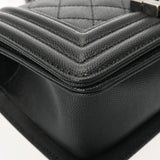 CHANEL シャネル ボーイシャネル チェーンショルダー 20cm ブラック A67085 レディース キャビアスキン ショルダーバッグ Aランク 中古 銀蔵