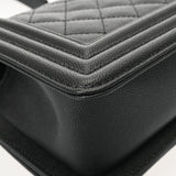 CHANEL シャネル ボーイシャネル チェーンショルダー 20cm ブラック A67085 レディース キャビアスキン ショルダーバッグ Aランク 中古 銀蔵