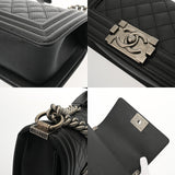 CHANEL シャネル ボーイシャネル チェーンショルダー 20cm ブラック A67085 レディース キャビアスキン ショルダーバッグ Aランク 中古 銀蔵