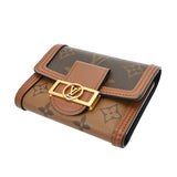 LOUIS VUITTON ルイヴィトン モノグラムリバース ポルトフォイユ ドーフィーヌ コンパクト ブラウン M68725 レディース モノグラムキャンバス モノグラムリバースキャンバス 三つ折り財布 ABランク 中古 銀蔵