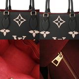 LOUIS VUITTON ルイヴィトン モノグラムアンプラント オンザゴー MM ブラック/ベージュ M45495 レディース レザー ハンドバッグ ABランク 中古 銀蔵