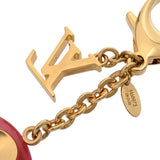 LOUIS VUITTON ルイヴィトン キーホルダーチャーム ホローフラワー ゴールド/フューシャ M66975 メンズ メタル プラスチック キーホルダー Aランク 中古 銀蔵