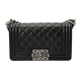 CHANEL シャネル ボーイシャネル チェーンショルダー 20cm ブラック A67085 レディース キャビアスキン ショルダーバッグ Aランク 中古 銀蔵