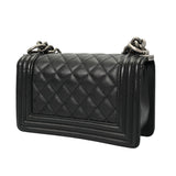 CHANEL シャネル ボーイシャネル チェーンショルダー 20cm ブラック A67085 レディース キャビアスキン ショルダーバッグ Aランク 中古 銀蔵