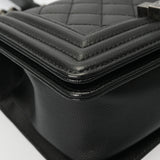 CHANEL シャネル ボーイシャネル チェーンショルダー 20cm ブラック A67085 レディース キャビアスキン ショルダーバッグ Aランク 中古 銀蔵