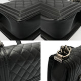 CHANEL シャネル ボーイシャネル チェーンショルダー 20cm ブラック A67085 レディース キャビアスキン ショルダーバッグ Aランク 中古 銀蔵