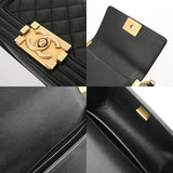 CHANEL シャネル ボーイシャネル ハンドバッグ 20cm ブラック A67085 レディース キャビアスキン ショルダーバッグ Aランク 中古 銀蔵