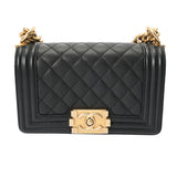 CHANEL シャネル ボーイシャネル ハンドバッグ 20cm ブラック A67085 レディース キャビアスキン ショルダーバッグ Aランク 中古 銀蔵