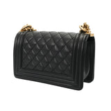 CHANEL シャネル ボーイシャネル ハンドバッグ 20cm ブラック A67085 レディース キャビアスキン ショルダーバッグ Aランク 中古 銀蔵