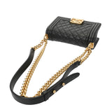 CHANEL シャネル ボーイシャネル ハンドバッグ 20cm ブラック A67085 レディース キャビアスキン ショルダーバッグ Aランク 中古 銀蔵