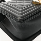 CHANEL シャネル ボーイシャネル ハンドバッグ 20cm ブラック A67085 レディース キャビアスキン ショルダーバッグ Aランク 中古 銀蔵