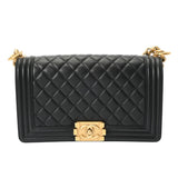 CHANEL シャネル ボーイシャネル チェーンショルダー 25cm ブラック A67086 レディース ラムスキン ショルダーバッグ ABランク 中古 銀蔵