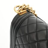 CHANEL シャネル ボーイシャネル チェーンショルダー 25cm ブラック A67086 レディース ラムスキン ショルダーバッグ ABランク 中古 銀蔵