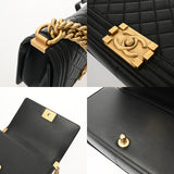 CHANEL シャネル ボーイシャネル チェーンショルダー 25cm ブラック A67086 レディース ラムスキン ショルダーバッグ ABランク 中古 銀蔵