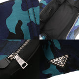 PRADA プラダ カナパ トート カモフラージュ ブルー系 B2642B レディース キャンバス ハンドバッグ ABランク 中古 銀蔵