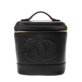 CHANEL シャネル 縦型バニティ ブラック A01998 レディース キャビアスキン バニティバッグ ABランク 中古 銀蔵
