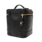 CHANEL シャネル 縦型バニティ ブラック A01998 レディース キャビアスキン バニティバッグ ABランク 中古 銀蔵