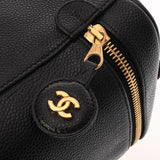 CHANEL シャネル 縦型バニティ ブラック A01998 レディース キャビアスキン バニティバッグ ABランク 中古 銀蔵