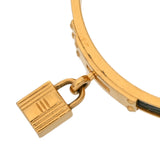 HERMES エルメス ケリーバングル グリーン/ゴールド金具 ユニセックス リザード バングル ABランク 中古 銀蔵