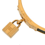HERMES エルメス ケリーバングル グリーン/ゴールド金具 ユニセックス リザード バングル ABランク 中古 銀蔵
