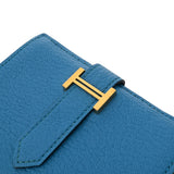 HERMES エルメス ベアン ミニ ブルーフリーダ Y刻印(2020年頃) レディース シェーブル 二つ折り財布 ABランク 中古 銀蔵