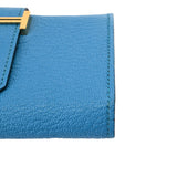 HERMES エルメス ベアン ミニ ブルーフリーダ Y刻印(2020年頃) レディース シェーブル 二つ折り財布 ABランク 中古 銀蔵