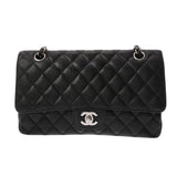 CHANEL シャネル マトラッセ Wフラップ Wチェーンショルダー 25cm ブラック A01112 レディース キャビアスキン ショルダーバッグ ABランク 中古 銀蔵
